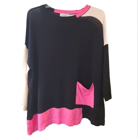 Terra SJ Apparel Colorblock Knit Blouse - Picture 1 of 7